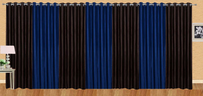 

Stella Creations 275 cm (9 ft) Polyester Long Door Curtain (Pack Of 7)(Solid, Brown, Blue), Blue;brown
