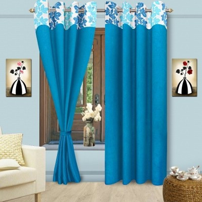 

Vorhang 270 cm (9 ft) Polyester Long Door Curtain Single Curtain(Solid, Blue)