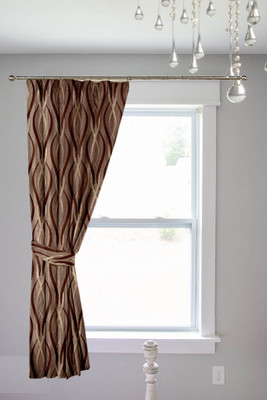 

Threadmix 152 cm (5 ft) Polyester Window Curtain Single Curtain(Abstract, Brown)