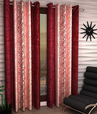 

Abhi Decor 213 cm (7 ft) Polyester Door Curtain (Pack Of 2)(Printed, Maroon)