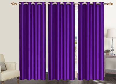 

Furnishing Zone 213 cm (7 ft) Polyester Door Curtain (Pack Of 3)(Plain, Purple)