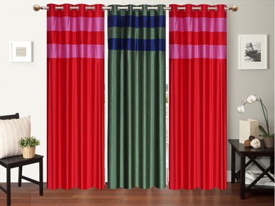 

Furnishing Zone 274 cm (9 ft) Polyester Long Door Curtain (Pack Of 3)(Plain, Multicolor)