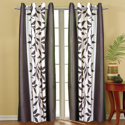 

Trendy Home 210 cm (7 ft) Polyester Door Curtain (Pack Of 2)(Printed, Brown)