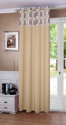 

Lushomes 274.3 cm (9 ft) Cotton Long Door Curtain Single Curtain(Printed, Beige)