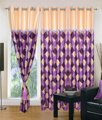 

JT International 213.36 cm (7 ft) Polyester Door Curtain (Pack Of 2)(Geometric, Multicolor)