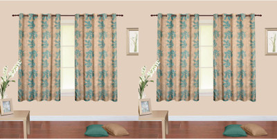 

Cortina 150 cm (5 ft) Polyester Window Curtain (Pack Of 4)(Floral, Blue)