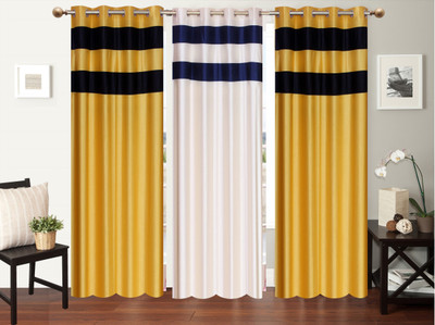 

Furnishing Zone 152 cm (5 ft) Polyester Window Curtain (Pack Of 3)(Plain, Multicolor)