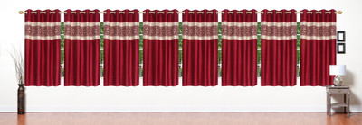 

Stella Creations 152 cm (5 ft) Polyester Window Curtain (Pack Of 8)(Printed, Maroon)