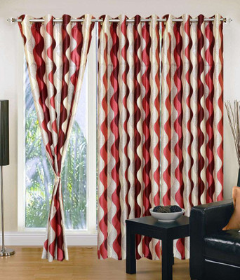 

JT International 213.36 cm (7 ft) Polyester Door Curtain (Pack Of 2)(Floral, Multicolor)