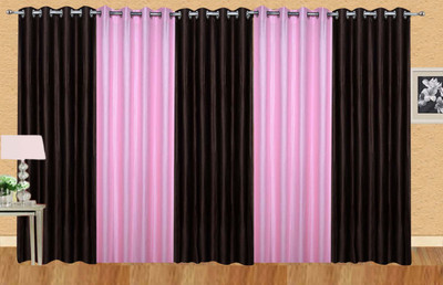 

Ville Style 214 cm (7 ft) Polyester Door Curtain (Pack Of 5)(Solid, Brown, Pink)