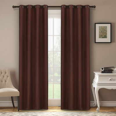 

Soumya Furnishings 157 cm (5 ft) Cotton Window Curtain Single Curtain(Self Design, Brown)