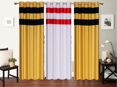 

Furnishing Zone 213 cm (7 ft) Polyester Door Curtain (Pack Of 3)(Plain, Multicolor)