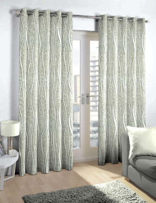 

Skipper 275 cm (9 ft) Blends Long Door Curtain Single Curtain(Abstract, Grey)