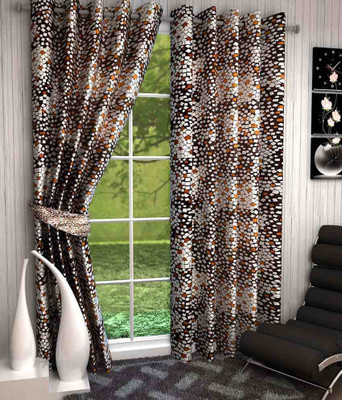 

curtainhub 152 cm (5 ft) Polyester Window Curtain (Pack Of 2)(Floral, Green)