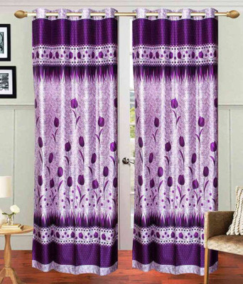 

iTrend India 274 cm (9 ft) Polyester Long Door Curtain (Pack Of 2)(Printed, Purple)
