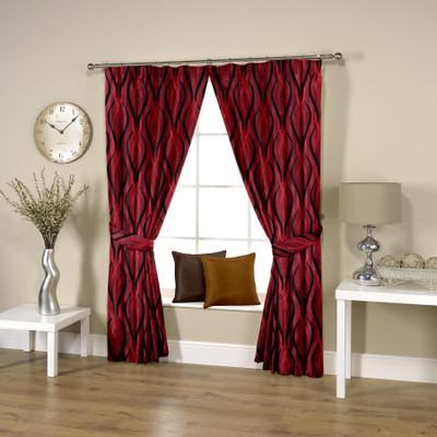 

Threadmix 152 cm (5 ft) Polyester Window Curtain Single Curtain(Abstract, Maroon)