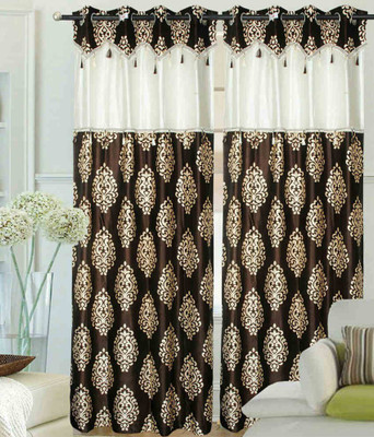 61% OFF on Optimistic Home Furnishing Polyester Door Curtain 213 cm (6 ft) Pack of 2(Motif Brown)