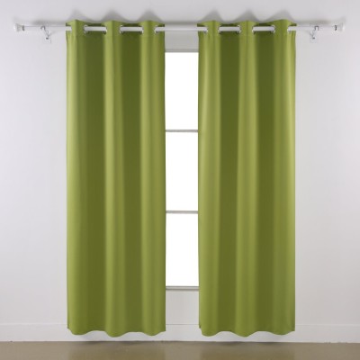 

American-Elm 275 cm (9 ft) Polyester Long Door Curtain (Pack Of 2)(Solid, Green_1)