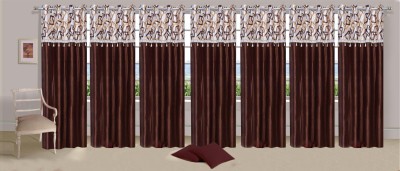 

Stella Creations 275 cm (9 ft) Polyester Long Door Curtain (Pack Of 7)(Printed, Brown)