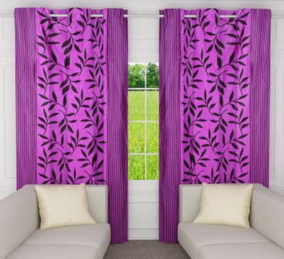 

Akshya 152 cm (5 ft) Polyester Window Curtain (Pack Of 2)(Floral, Purple)