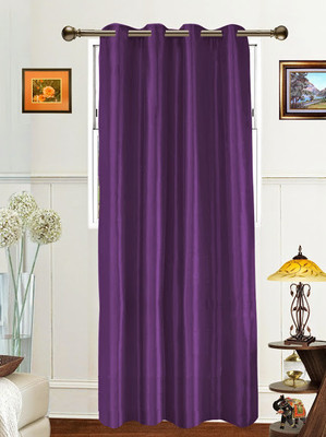 7% OFF on Dekor World 275 cm (9 ft) Polyester Long Door Curtain Single Curtain(Geometric, Purple)