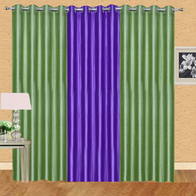 

Excel Bazaar 214 cm (7 ft) Polycotton Door Curtain (Pack Of 3)(Plain, Pista-1purple)