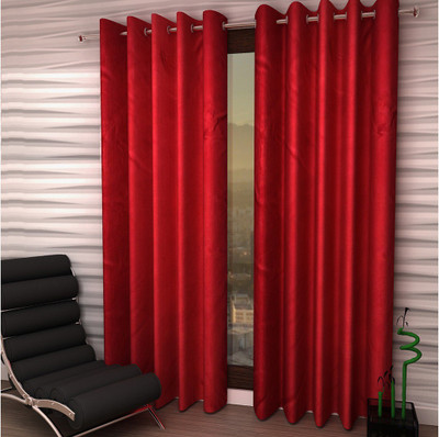 

Italian Fab 274 cm (9 ft) Polyester Long Door Curtain (Pack Of 4)(Floral, Maroon)