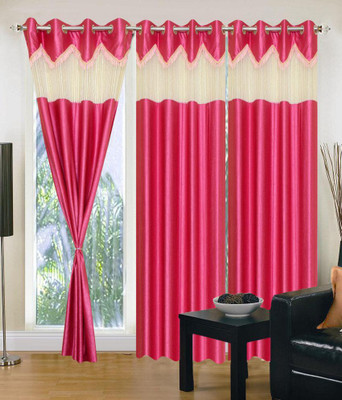 

JT International 213.36 cm (7 ft) Polyester Door Curtain (Pack Of 2)(Geometric, Multicolor)