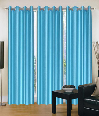 

JT International 213.36 cm (7 ft) Polyester Door Curtain (Pack Of 2)(Motif, Blue)