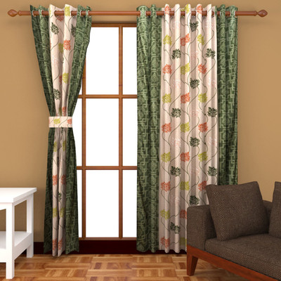 

Home Fantasy 213 cm (7 ft) Polyester Door Curtain (Pack Of 2)(Floral, Multicolor)