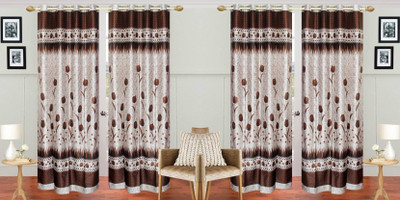 

Wonder Fab 274.36 cm (9 ft) Polyester Long Door Curtain (Pack Of 4)(Printed, Brown)