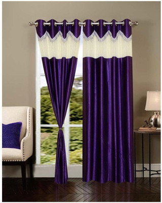 

Super India 152 cm (5 ft) Polyester Window Curtain (Pack Of 2)(Plain, Blue)