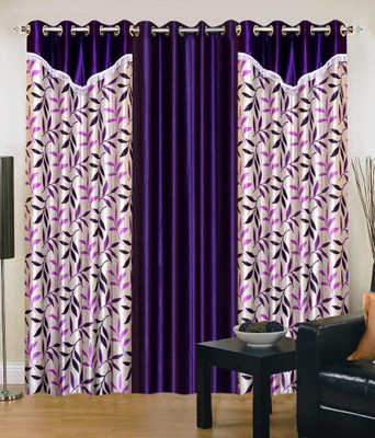 

JT International 213.36 cm (7 ft) Polyester Door Curtain (Pack Of 2)(Floral, Multicolor)