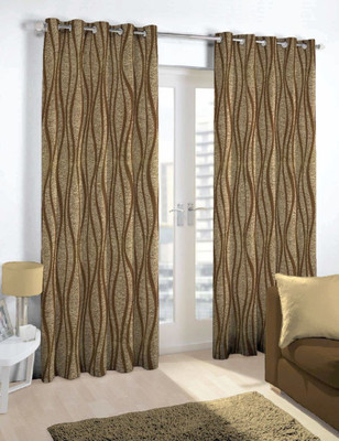

Skipper 244 cm (8 ft) Blends Door Curtain Single Curtain(Abstract, Brown)