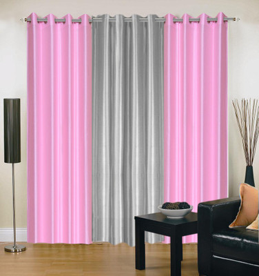 

Livingcreation 213 cm (18 ft) Polyester Door Curtain (Pack Of 3)(Plain, Multicolor)