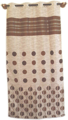

Trendy Home 204 cm (7 ft) Jacquard Door Curtain Single Curtain(Geometric, Brown)