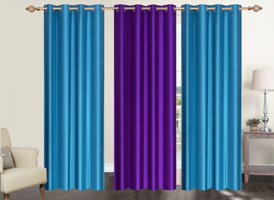

Furnishing Zone 213 cm (7 ft) Polyester Door Curtain (Pack Of 3)(Plain, Purple)