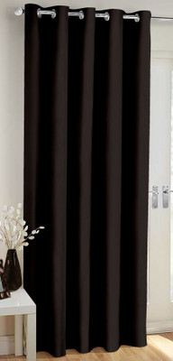 

Decor World 213 cm (7 ft) Polyester Door Curtain Single Curtain(Plain, Black)