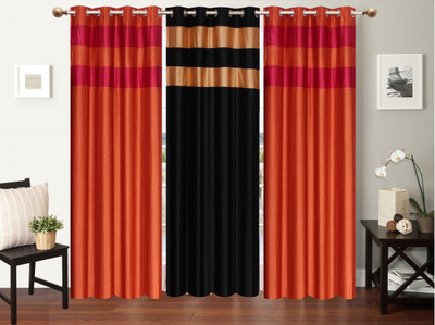 

Furnishing Zone 152 cm (5 ft) Polyester Window Curtain (Pack Of 3)(Plain, Multicolor)