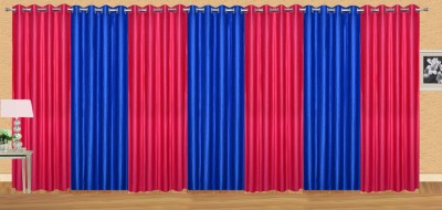 

Stella Creations 274 cm (9 ft) Polyester Long Door Curtain (Pack Of 7)(Solid, Pink, Blue), Blue;pink