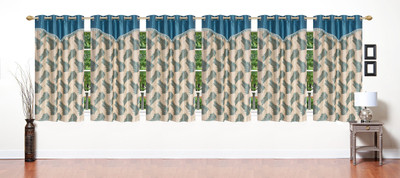 

Stella Creations 154 cm (5 ft) Polyester Window Curtain (Pack Of 6)(Printed, Light Blue)