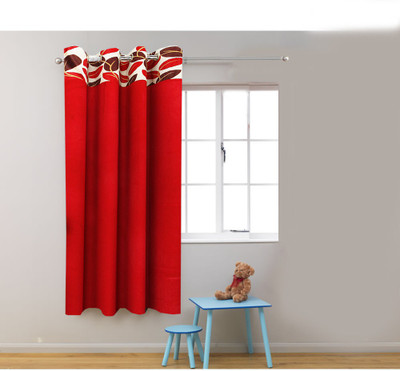 41% OFF on Homefab India 183 cm (6 ft) Polyester Window Curtain Single Curtain(Floral, Maroon)