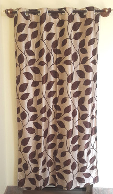 

Trendy Home 203.5 cm (7 ft) Polyester Door Curtain Single Curtain(Floral, Brown)