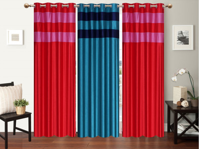 

Furnishing Zone 274 cm (9 ft) Polyester Long Door Curtain (Pack Of 3)(Plain, Multicolor)
