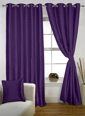 

Lushomes 228.6 cm (8 ft) Polyester Door Curtain Single Curtain(Plain, Wine)