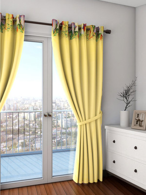 

Swayam 228.6 cm (8 ft) Polyester Door Curtain Single Curtain(Floral, Yellow)