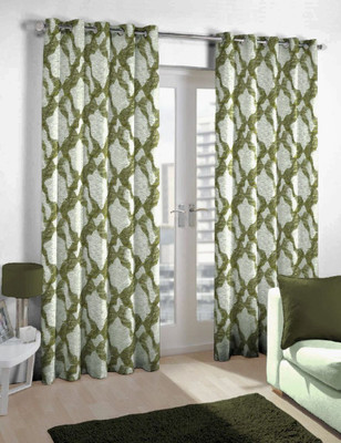 

Skipper 275 cm (9 ft) Blends Long Door Curtain Single Curtain(Abstract, Green)