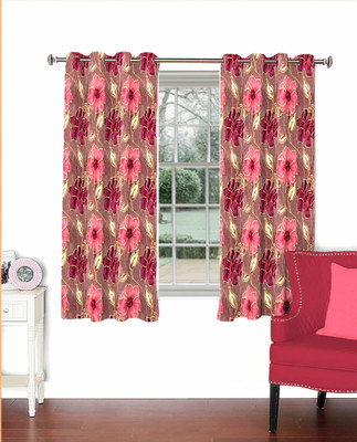 

Skipper 152 cm (5 ft) Polyester Window Curtain Single Curtain(Floral, Pink)
