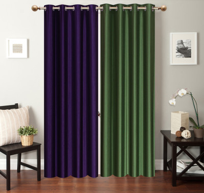 

Furnishing Zone 152 cm (5 ft) Polyester Window Curtain (Pack Of 2)(Plain, Blue, Green)