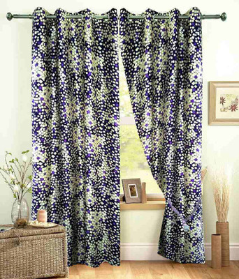 57% OFF on Optimistic Home Furnishing Polyester Long Door Curtain 274 cm (8.8ft) Pack of 2(Abstract Blue)